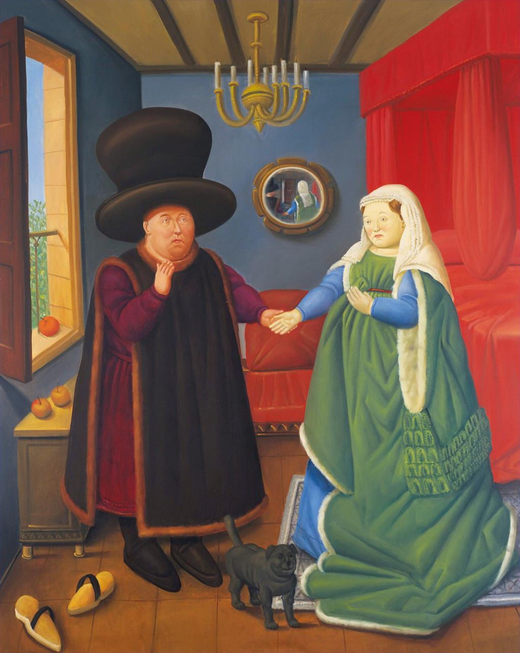 After the Arnolfini Van Eyck 2 Fernando Botero Oil Paintings